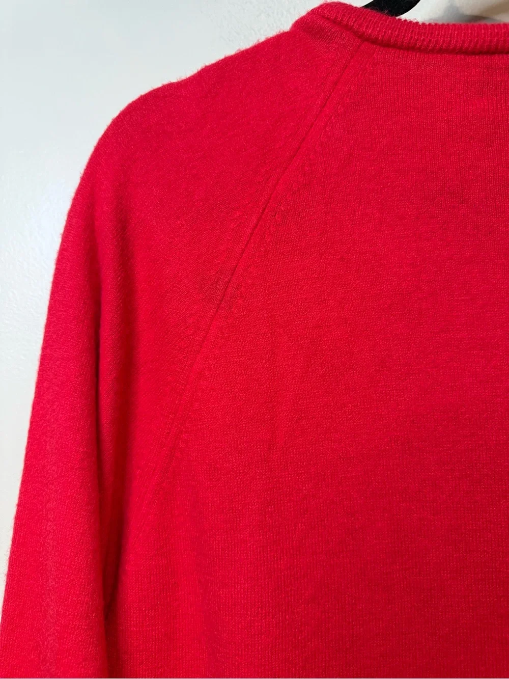 Vintage Christian Dior Orlon Acrylic V-Neck Sweater Men's Sz L red